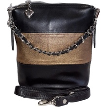 Facebag menší kožená crossbody 6034 zlatá černá