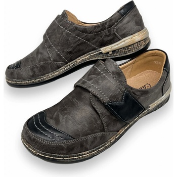 Prety Dámské nadměrné mokasíny tmavě šedé