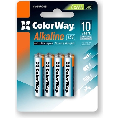 ColorWay Alkaline Power AAA 8ks CW-BALR03-8BL