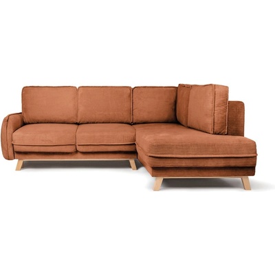 Bonami Оранжев сгъваем ъглов диван от рипсено кадифе Tori - Bonami Selection (TORILRIGHTCORNERPOSO40)