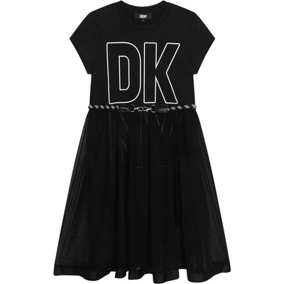 DKNY Детска рокля Dkny в черно среднодълъг модел разкроен модел (D32867.128.149)