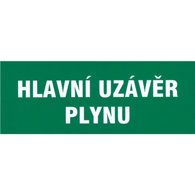 Maják Tabulka - HLAVNÍ UZÁVĚR PLYNU 210x87mm samolepicí