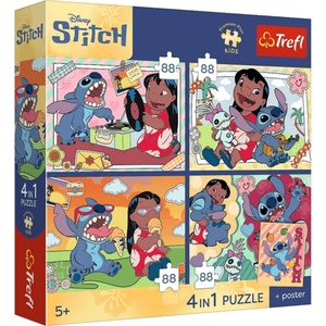 Trefl Пъзел Trefl от 4 x 88 части - Лило и Стич (34699) - baby
