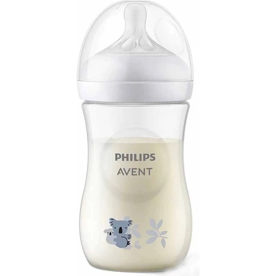 Philips Бебешко шише Philips Avent - Natural Response 3.0, с биберон 1m+, 260 ml, Коала (SCY903/67)