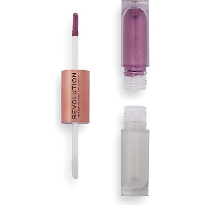 Makeup Revolution Double Up tekuté očné tiene 2 v 1 Subliminal Lilac 2 x 2,2 ml