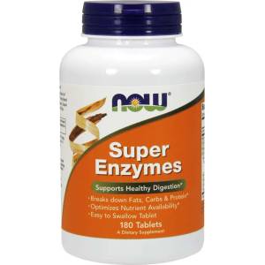 NOW NOW Super Enzymes, комплекс от храносмилателни ензими, 180 табл
