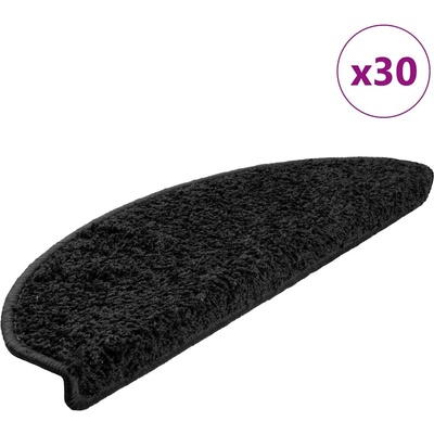 vidaXL Изтривалки за стълби, 30 бр. , 65x21x4 см, черни, полукръгли, големи (3365813)