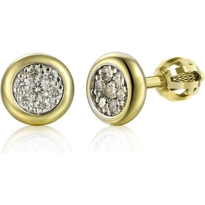 Gems elegantní peckové náušnice Maila kombinované zlato s brilianty 3831599-5-0-99