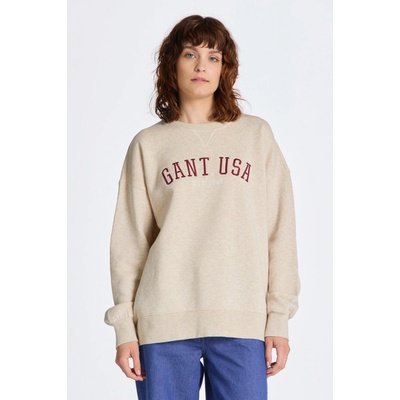 Gant Oversized Gant USA C-Neck hnedá