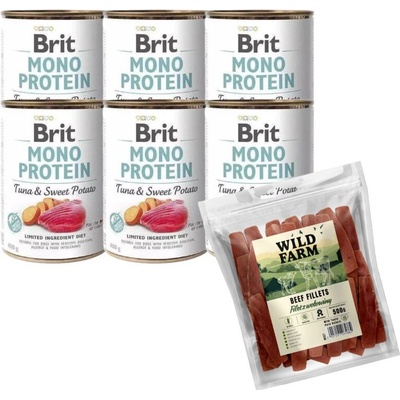 Brit Mono Protein Tuna & Sweet Potato & Hovädzí filet 6 x 400 g