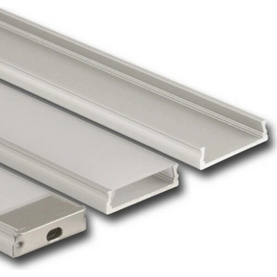 ML-761.004.07.2 Přisazený hliníkový profil PZ, 24x6 mm, mléčný difuzor, komplet, 2 m