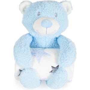 Cangaroo Бебешко одеяло с мека играчка Cangaroo - Rory Bear, 90 х 75 cm, синьо (111966) - ozone