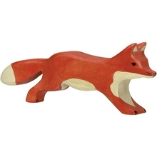 Holztiger běžící červená liška zvířátko z lesa