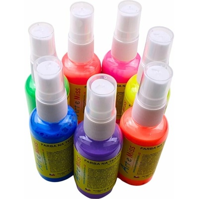 Art e Miss Zvýhodnená sada farieb na textil v spreji neón 7 x 30 g