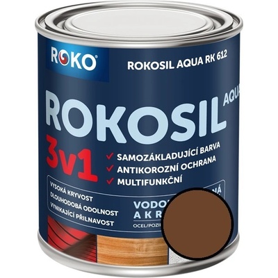 Barva samozákladující Rokosil Aqua 3v1 RK 612 2430 hnědá střední 3 l