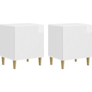 vidaXL Нощен шкаф 2 бр. Бял гланц 43 x 34, 5 x 50 см (894574)