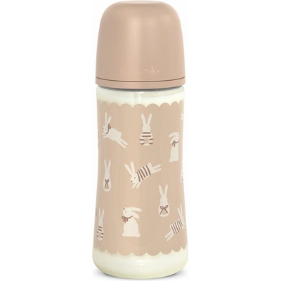 Suavinex Kojenecká láhev Wonderland fyziol průtok L krémový králík 360 ml