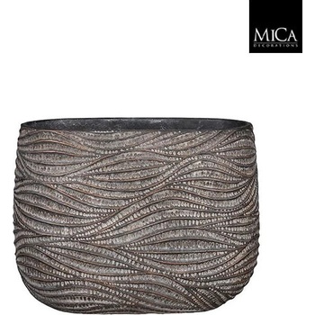 Mica КАШПА КЕРАМИЧНА ОВАЛНА hendrick 28х16х21см КАФЯВА (1113700)