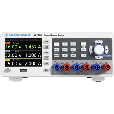 Rohde & Schwarz NGE103B laboratorní zdroj s nastavitelným napětím, 0 - 32 V/DC, 0 - 3 A, 100 W, USB, OVP, lze dálkově ov