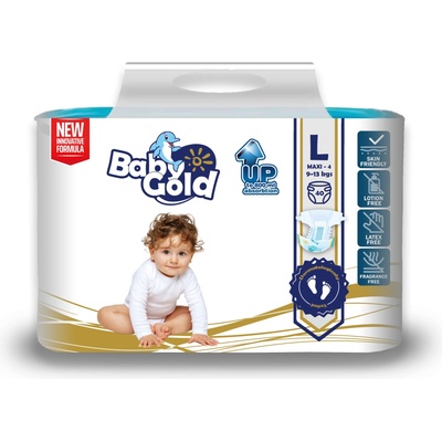 Baby Gold Бебешки златни панталони L 9-13kg Maxi 4 (40бр. ) (553012)