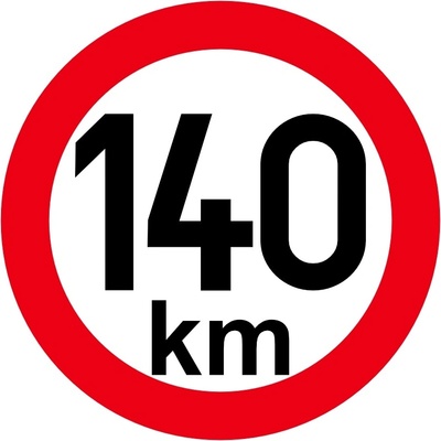 Obmedzenie rýchlosti 140 km retroreflexné pr. 150 mm (na prívesy)