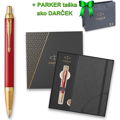 Parker 1502/3293644 IM Premium Red GT guľôčkové pero darčeková súprava so zápisníkom