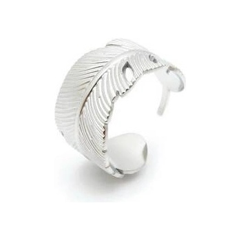 Šperky4U ocelový prsten peříčko OPR1874