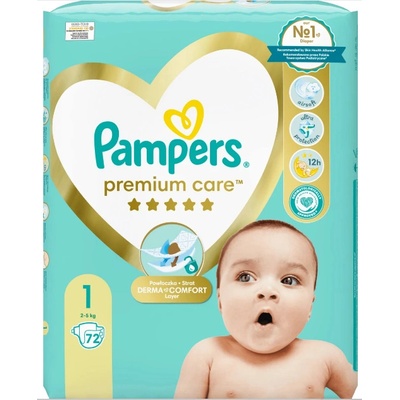 Pampers Бебешки пелени Pampers Premium Care - VP, Размер 1, 2-5 kg, 72 броя (1100024810)