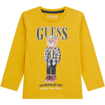 Guess Блуза с дълъг ръкав Guess - Мече с шапка, жълта, 12 м (20254-N5BI04-I3Z14-G287-12M)