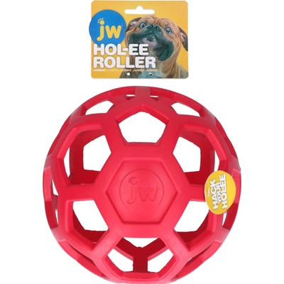JW Pet Hol-EE Děrovaný míč Jumbo 18 cm červená