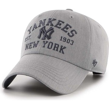 47 brand Памучна шапка с козирка 47 brand MLB New York Yankees в сиво с апликация BCPTN-MLDAR17KHS-GY10 (BCPTN.MLDAR17KHS.GY10)