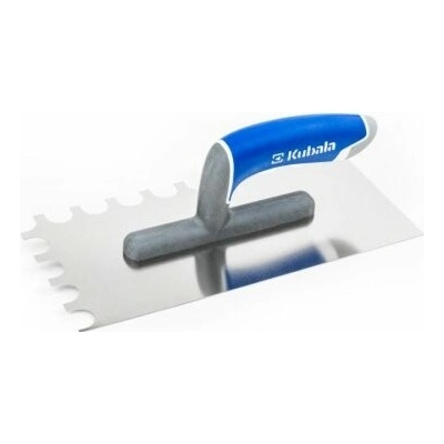 Hladítko nerezové hladké 130x270mm, s půlkulatými zuby (20x15mm),rukojet' 3k typ soft G-24 0267