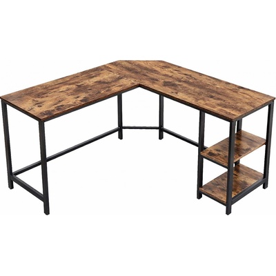 Rohový stôl Houseland SARAH hnedý/čierny