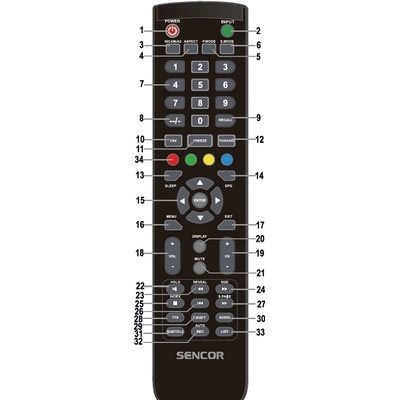 Diaľkový ovládač Sencor SLE3230TCS