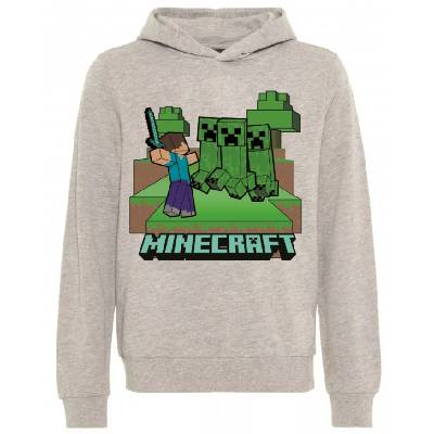 Minecraft mikina Steve a Creepeři šedá dětská Velikost mikiny: 6 let (116 cm)