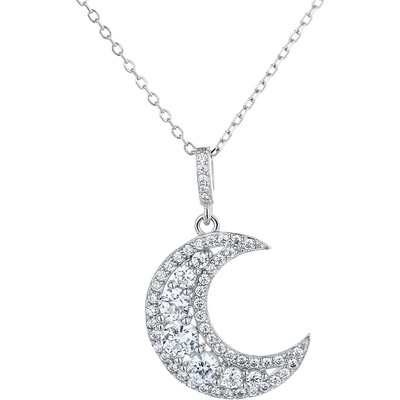 DELIS Медальон от сребро 925, jw1283, с родиево покритие, модел половин луна (jw1283)