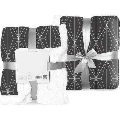 Faro Fleece deka s baránkom geometria čierno biela Polyester 150x200