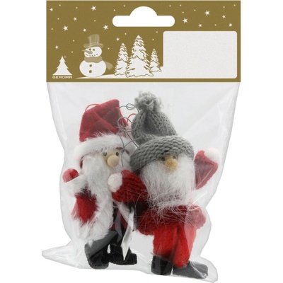 GEROMA Vánoční ozdoby Santa Claus červeno-bílé 7 cm, 2 ks