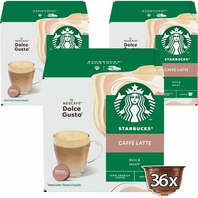 Starbucks Caffe Latte by NESCAFE DOLCE GUSTO 3 x 12 kapsúl v balení