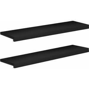 vidaXL Парапети за прозорци 2 бр. Черно 90 x 25 x 2 cm Солидно бук (42048345)