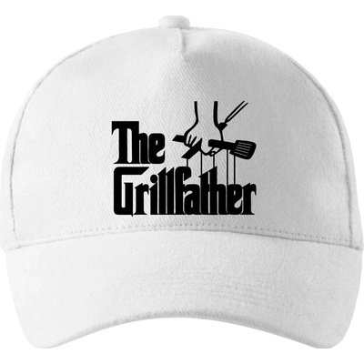 The Grillfather so zahnutým šiltom a látkovou sponou Biela