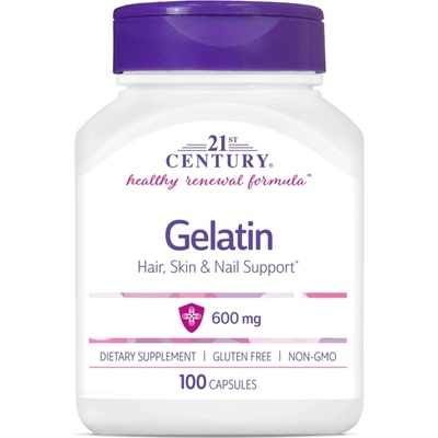21st Century Gelatin, 600 mg, 100 капсули, 21st Century (9149)