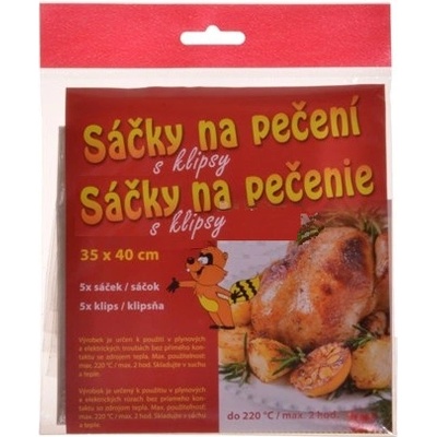 Sáčky na pečení 35x40cm, 5ks/bal. + klipsy