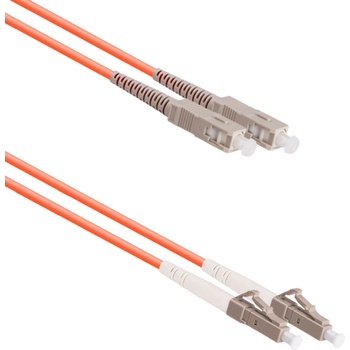 DeTech Оптичен пач кабел DeTech, SC-LC, UPC, Multimode, Duplex, 10m, Orange - 18340 (DE-18340)