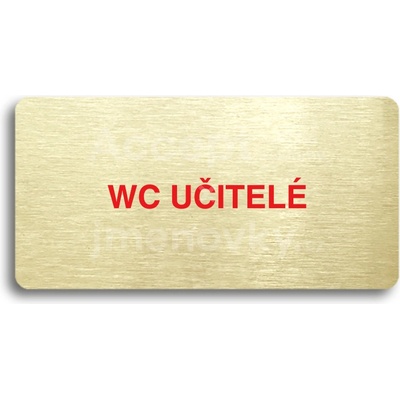 ACCEPT Piktogram WC UČITELÉ - zlatá tabulka - barevný tisk bez rámečku