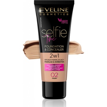 Eveline Cosmetics Selfie Time Make-up a korektor 2 v 1 02 Ivory 30 ml