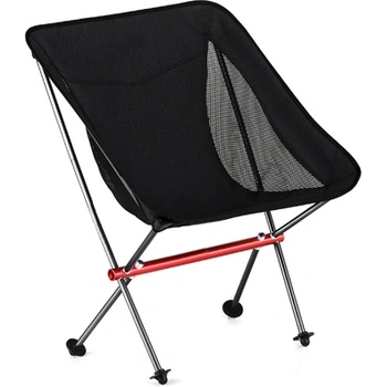 BasicNature Ултралек стол за пътуване с ниска почивка Черен (591516)