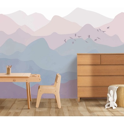 Decono Детски Фототапет Лилави Планини