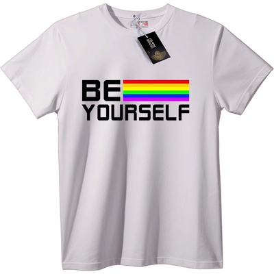 NOONEBRAND Тениска Бъди себе си с дъга - XS, Black