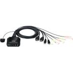 ATEN kvm превключвател usb hdmi 4k 3, 5 мм, 2 порта - cs22h cs22h-at (cs22h-at)